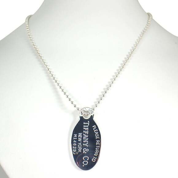 TIFFANY & Co. 925 Return to Tiffany Oval Tag Long Pendant Necklace